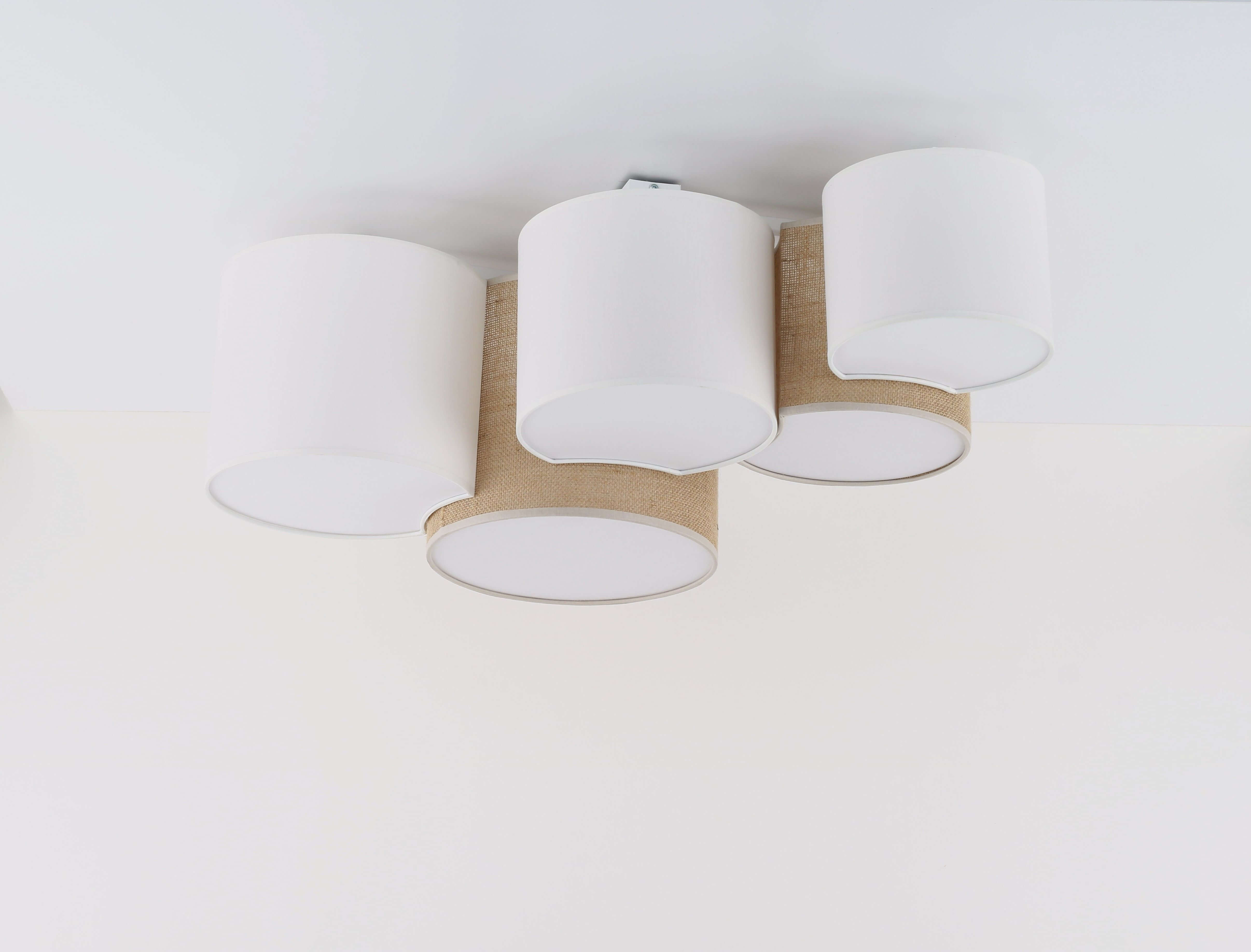 TK Lighting Boho plafonnier 5x15 W blanc-marron 5909