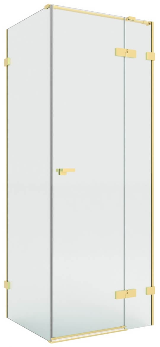 New Trendy Eventa Gold Brushed cabine de douche 100x70 cm rectangulaire doré brossé/verre transparent EXK-8283