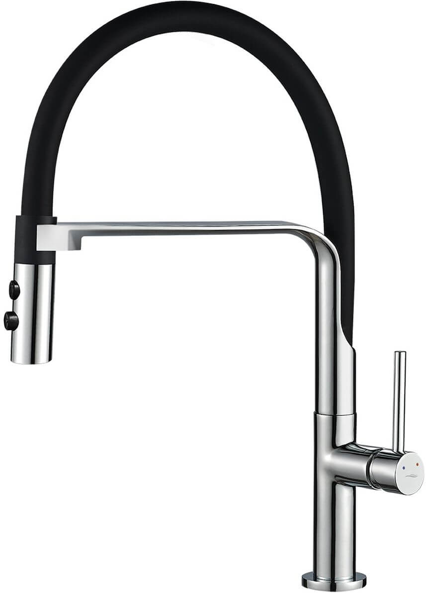 Kuchinox Siluetto mitigeur de cuisine sur pied chrome-noir BQU_778D