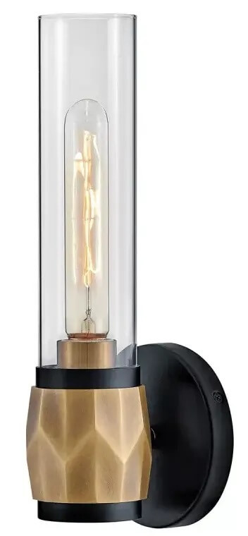 Elstead Lighting Ellison applique murale 1x40 W noir-laiton-transparent HK-ELLISON1-BK-HB