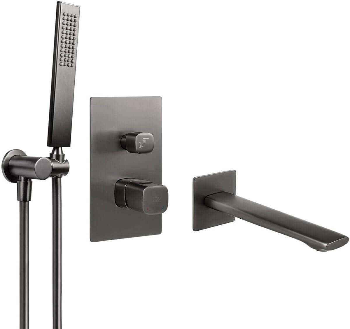 Laveo Tores ensemble de douche encastré graphite BVT_911P
