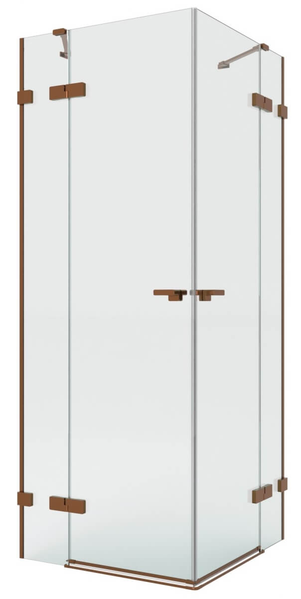 New Trendy Eventa Copper Brushed cabine de douche 110x90 cm rectangulaire cuivre brossé/verre transparent EXK-8084