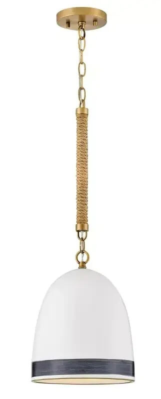 Elstead Lighting Nash lampe suspendue 1x60 W blanc-laiton HK-NASH-P-HB