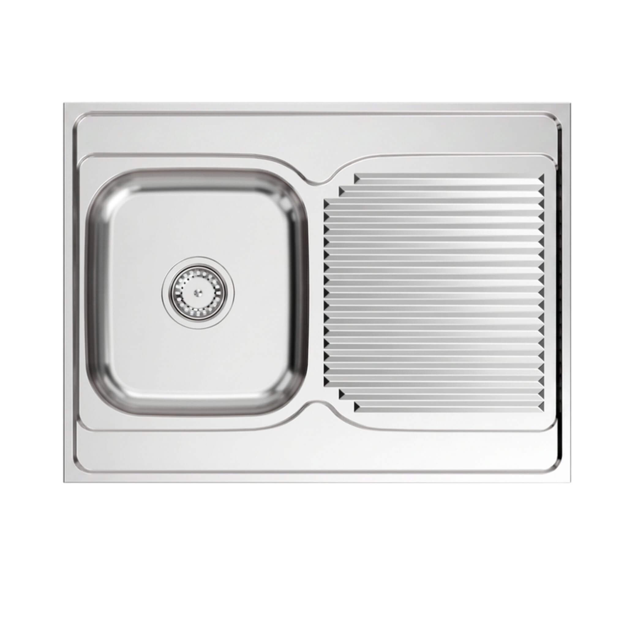 Quadron Sean évier en acier inoxydable avec siphon 80x60 cm acier HD111SAT8060R
