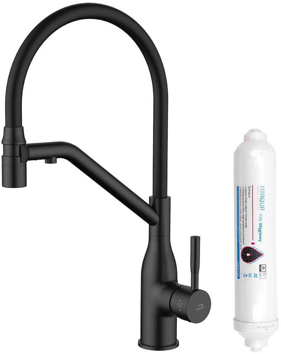 Laveo Colina 2.0 mitigeur de cuisine avec filtre sur pied noir BC2BB78D