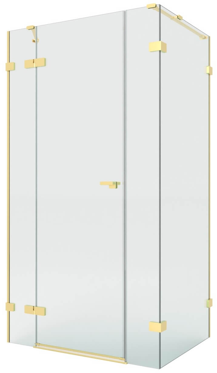 New Trendy Eventa Gold Brushed cabine de douche 150x90 cm rectangulaire doré brossé/verre transparent EXK-8336