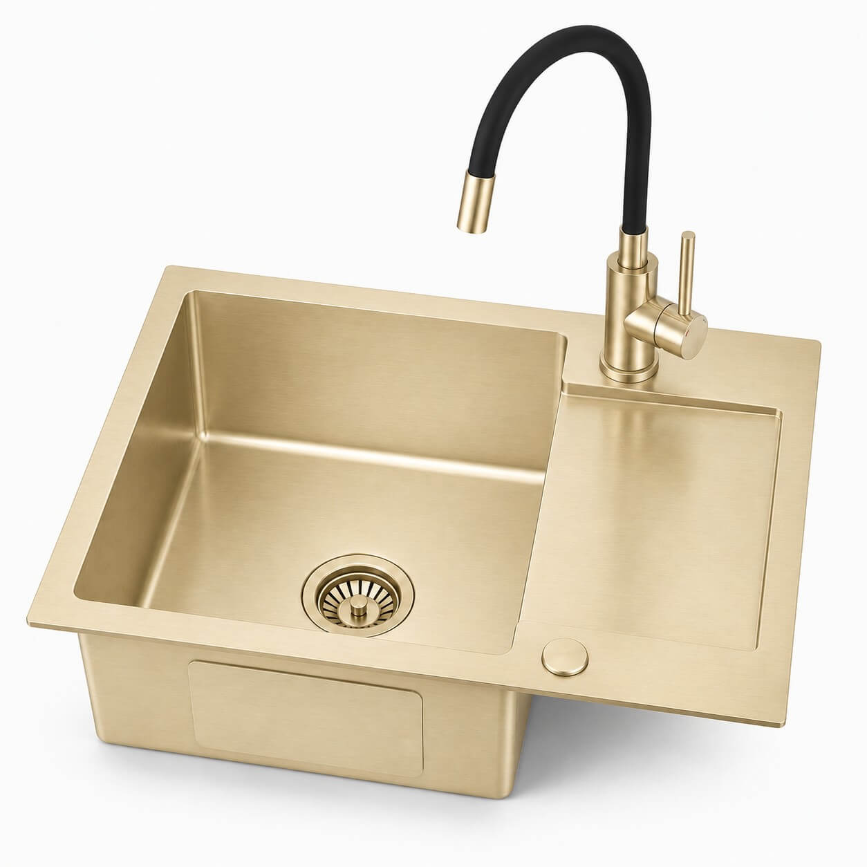 Ruvetti Look évier en acier inoxydable avec mitigeur 60x48 cm doré LP_LOOK120-5200-PVDCH-S