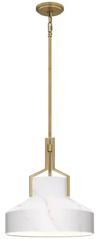 Elstead Lighting Brecken lampe suspendue 2x60 W laiton-opale QZ-BRECKEN-2P-AB-ABG