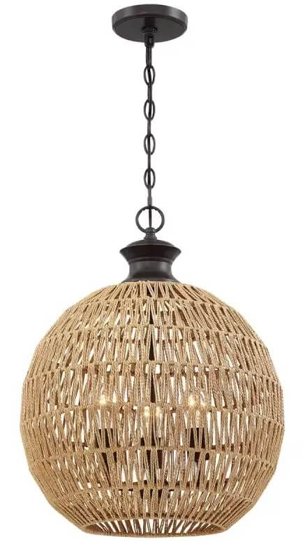 Elstead Lighting Casablanca lampe suspendue 3x60 W marron-beige QZ-CASABLANCA-3P-PBZ