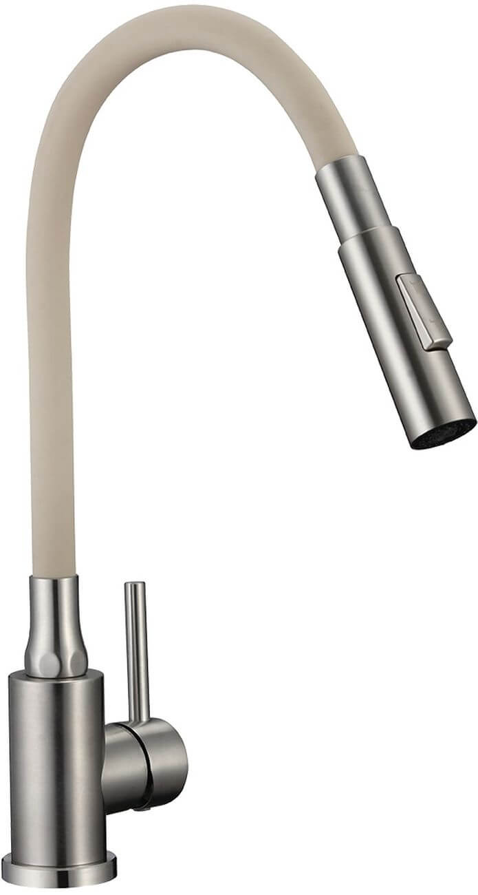 Kuchinox Velia mitigeur de cuisine sur pied acier inoxydable-beige B52_462A