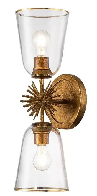 Elstead Lighting Staring applique murale 2x40 W transparent-doré STARING-2WB-DG-CLEAR