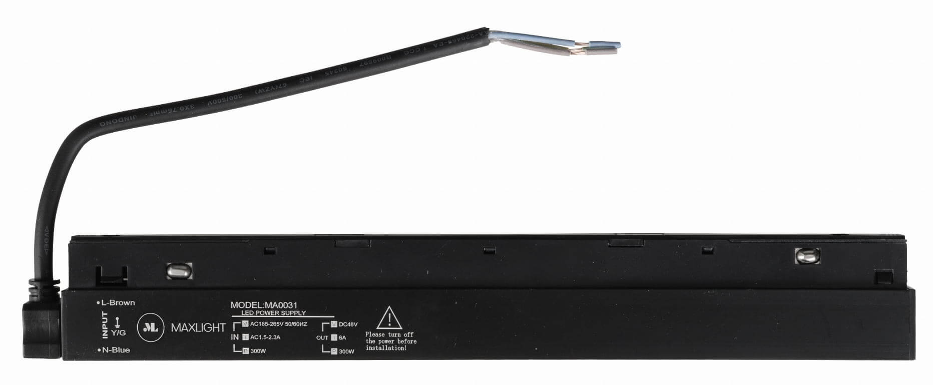 MaxLight Magnetic alimentation pour rail x W noir MA0031