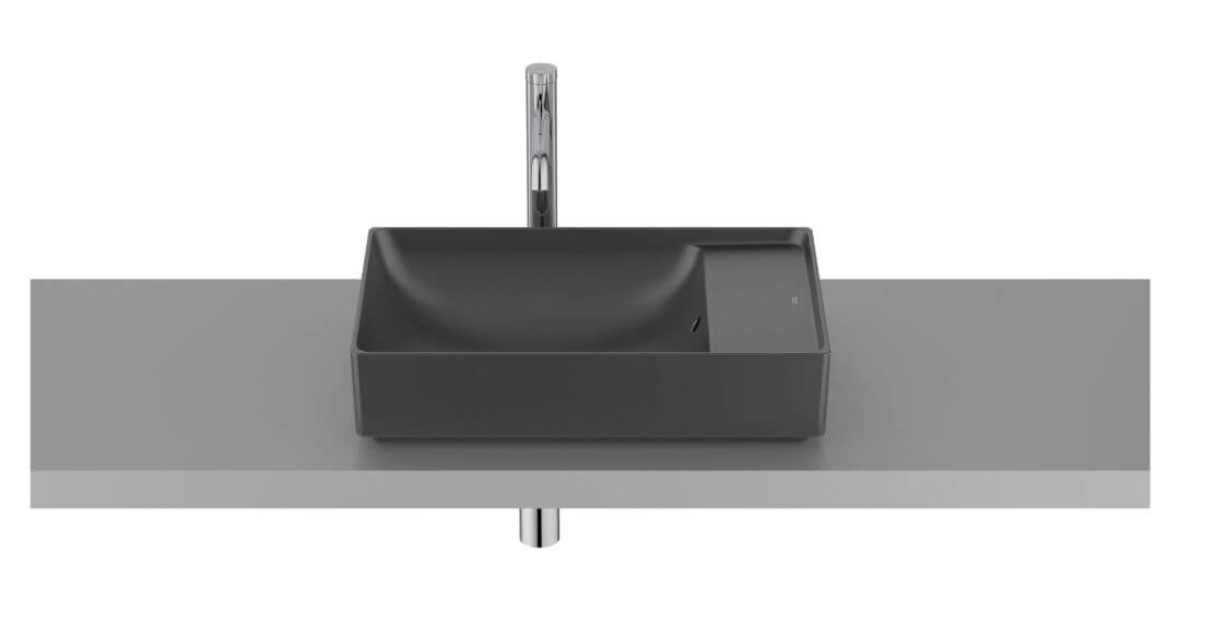 Roca Ona lavabo 55x34.5 cm rectangulaire à poser noir mat A32768C080