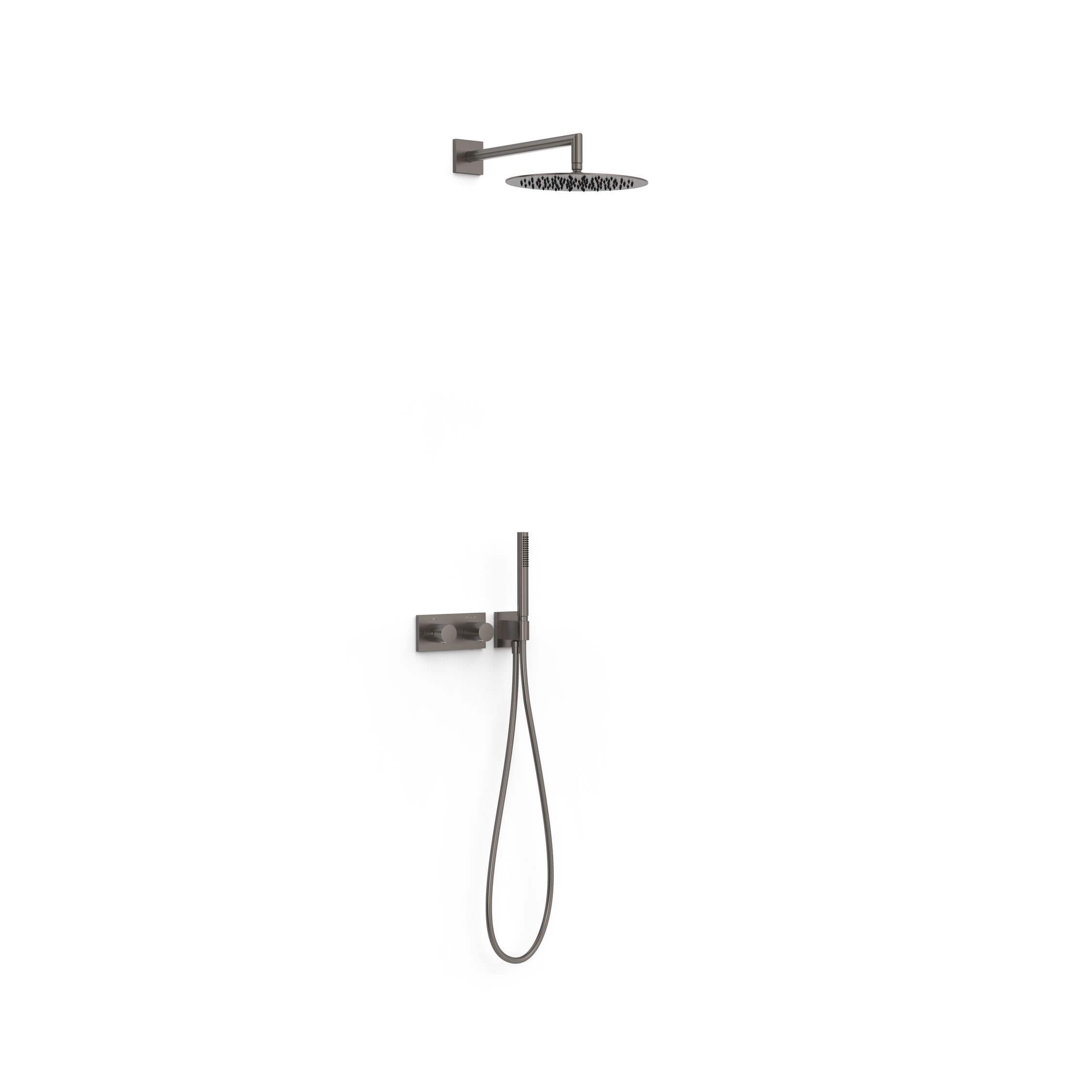 Tres B-System ensemble de douche encastré avec thermostat avec douche pluie graphite 30735204GR