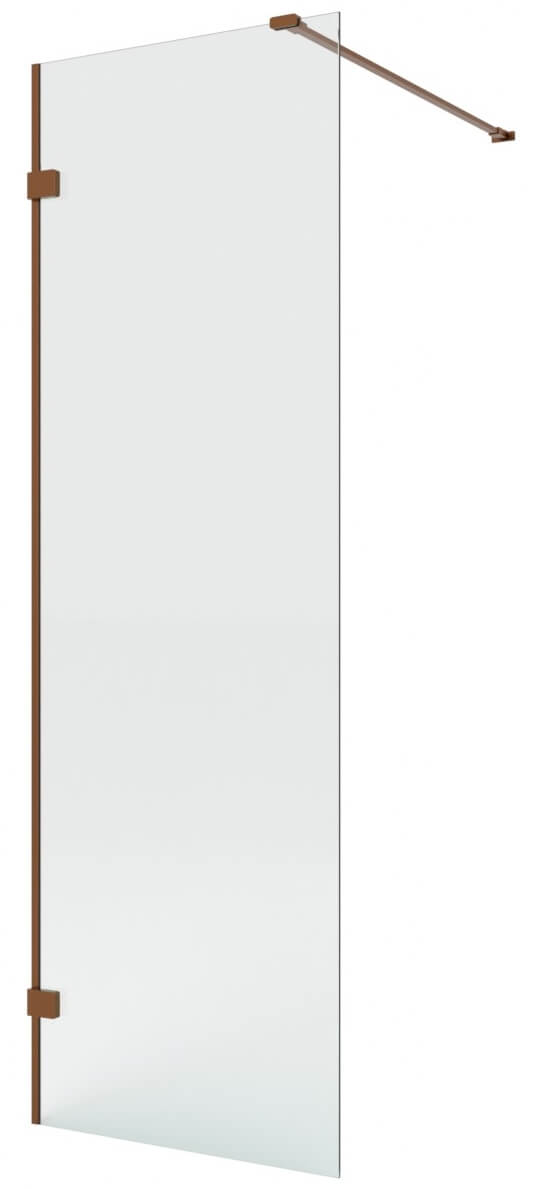 New Trendy Eventa Copper Brushed paroi de douche walk-in 80 cm cuivre brossé/verre transparent EXK-8158