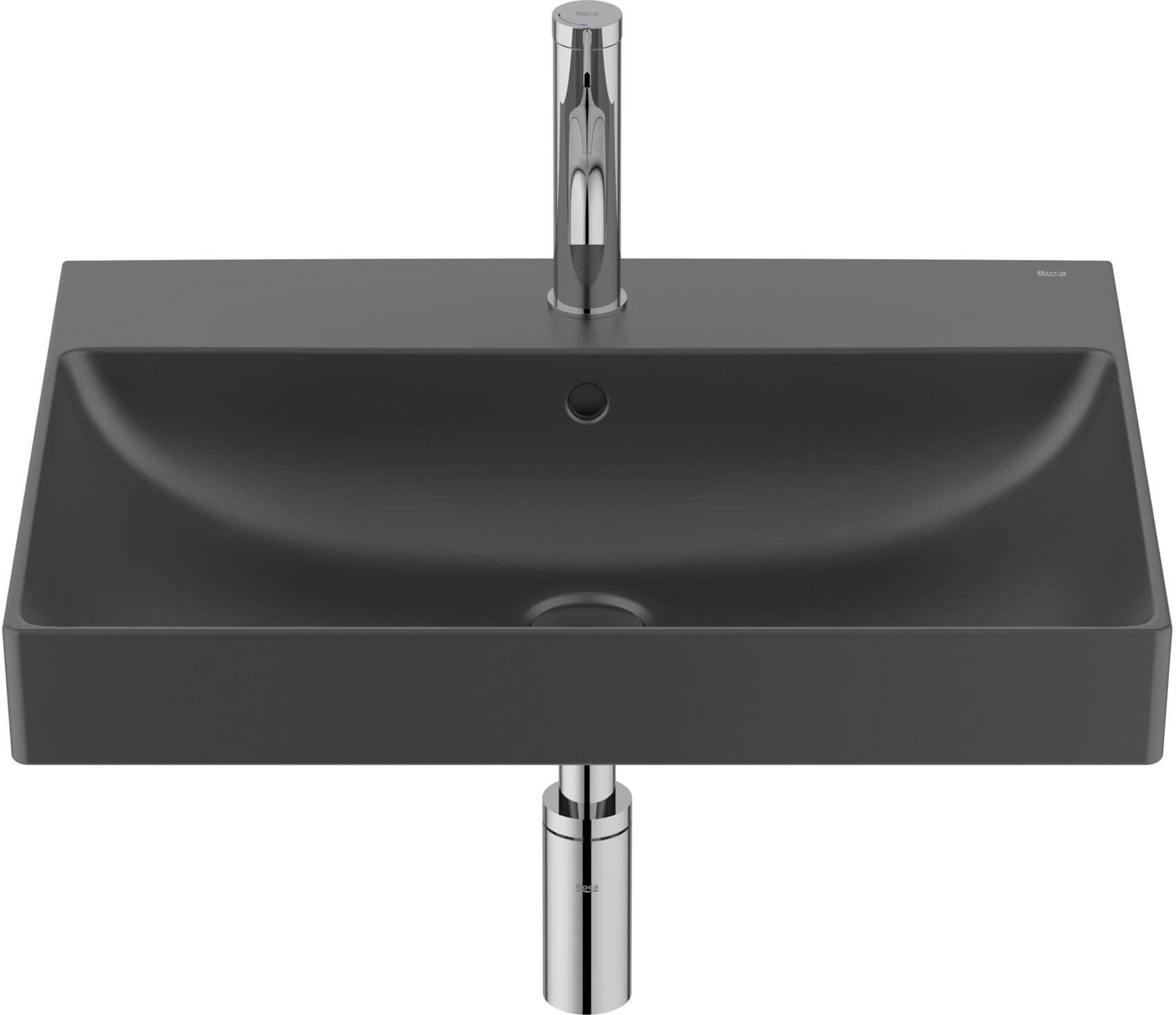 Roca Ona lavabo 60x46 cm rectangulaire classique noir mat A327686080