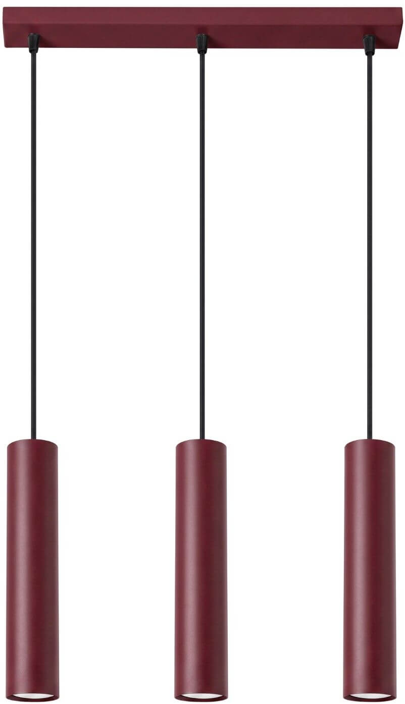 Sollux Lighting Lagos lampe suspendue 3x10 W bordeaux SL.2082