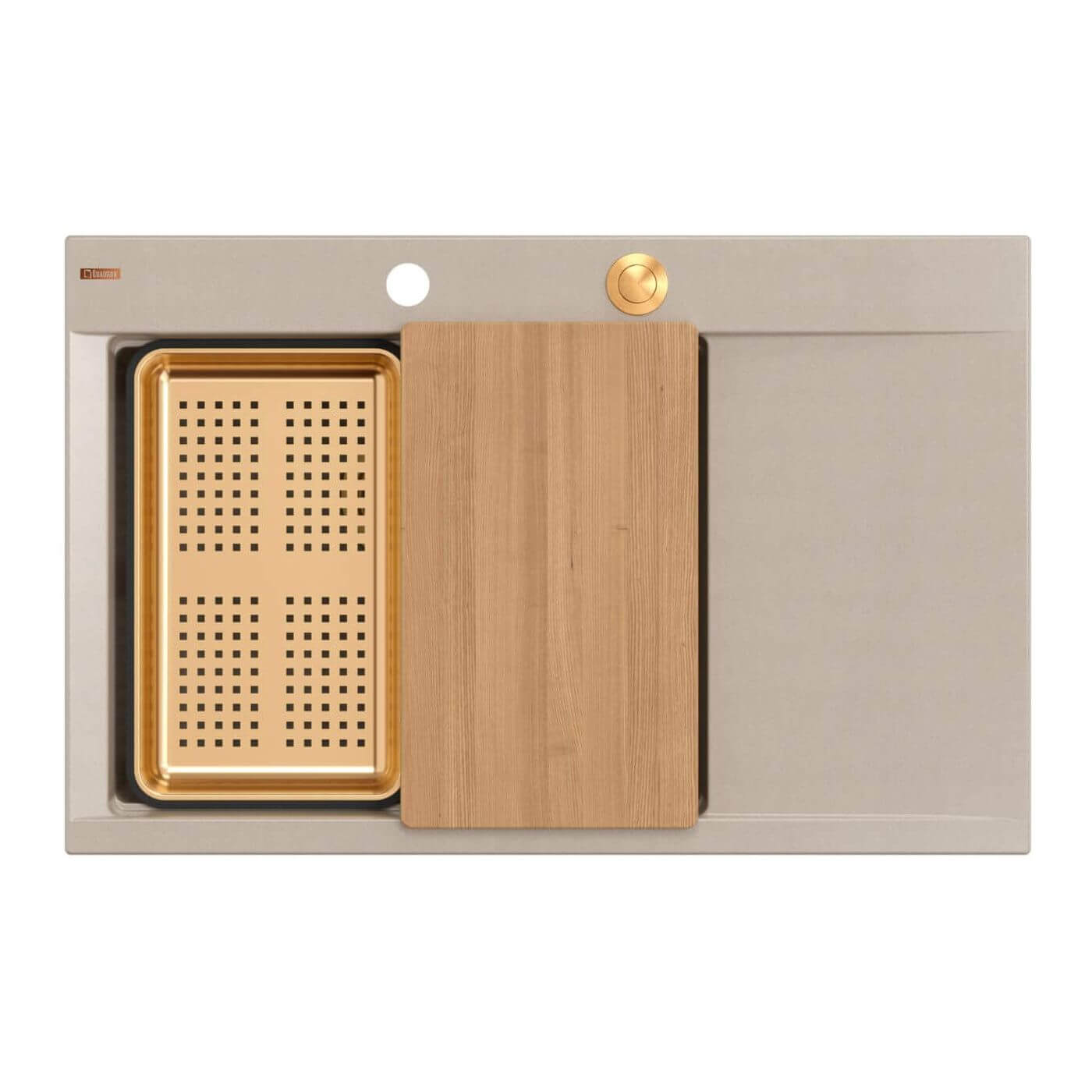Quadron Josh évier graniteq 78x50 cm beige HCQJ7850U2_PVDC1_P2O