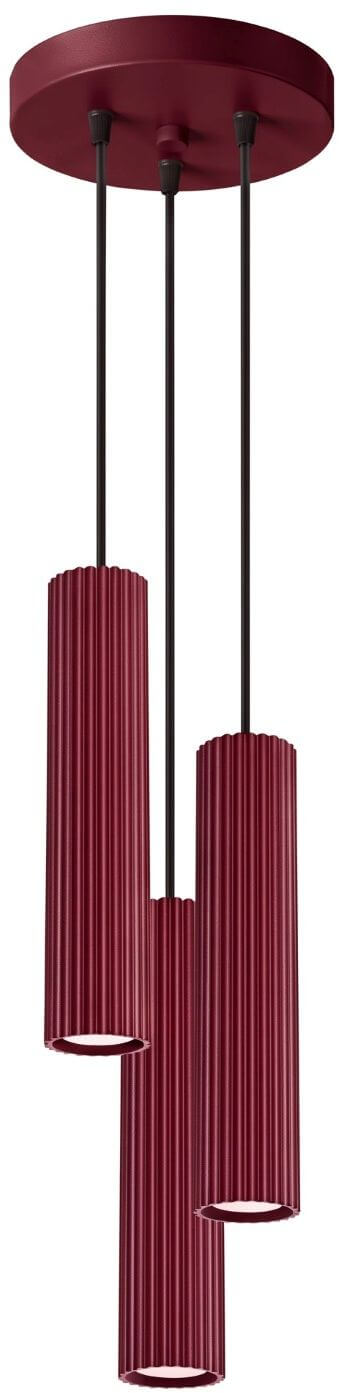 Sollux Lighting Karbon lampe suspendue 3x10 W bordeaux SL.2303