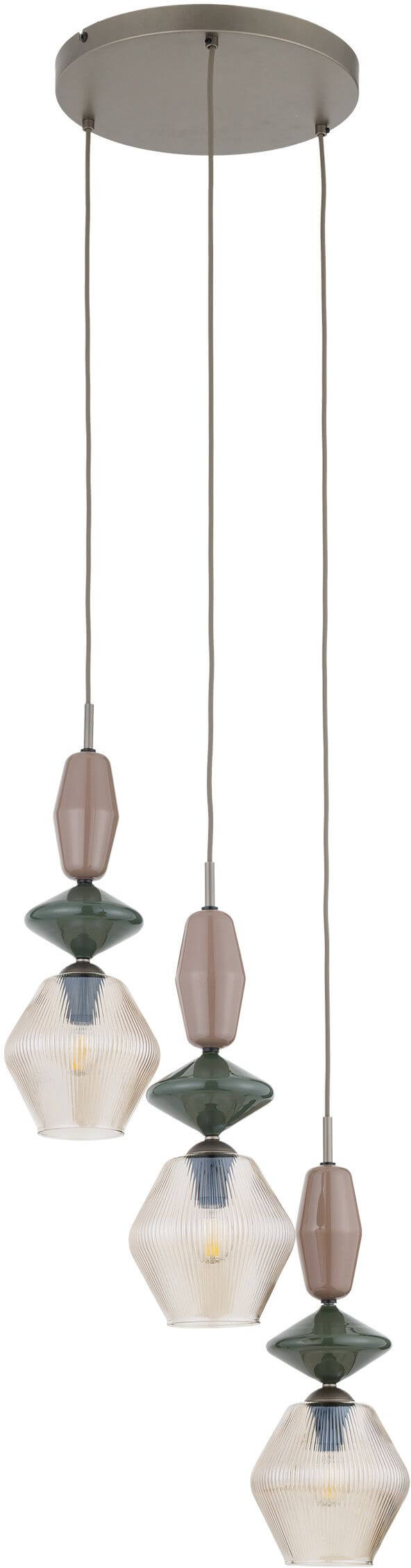 TK Lighting Zen New Brown lampe suspendue 3x10 W marron-beige 11867