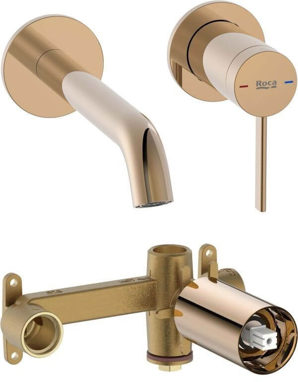 Set mitigeur de lavabo Roca Ona A5A359ERG0, élément encastré Roca Ona A5E3501RG0