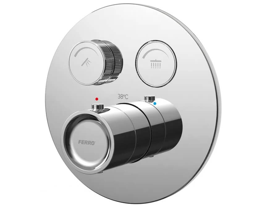 Ferro mitigeur bain-douche encastrée avec thermostat chrome BFBOX