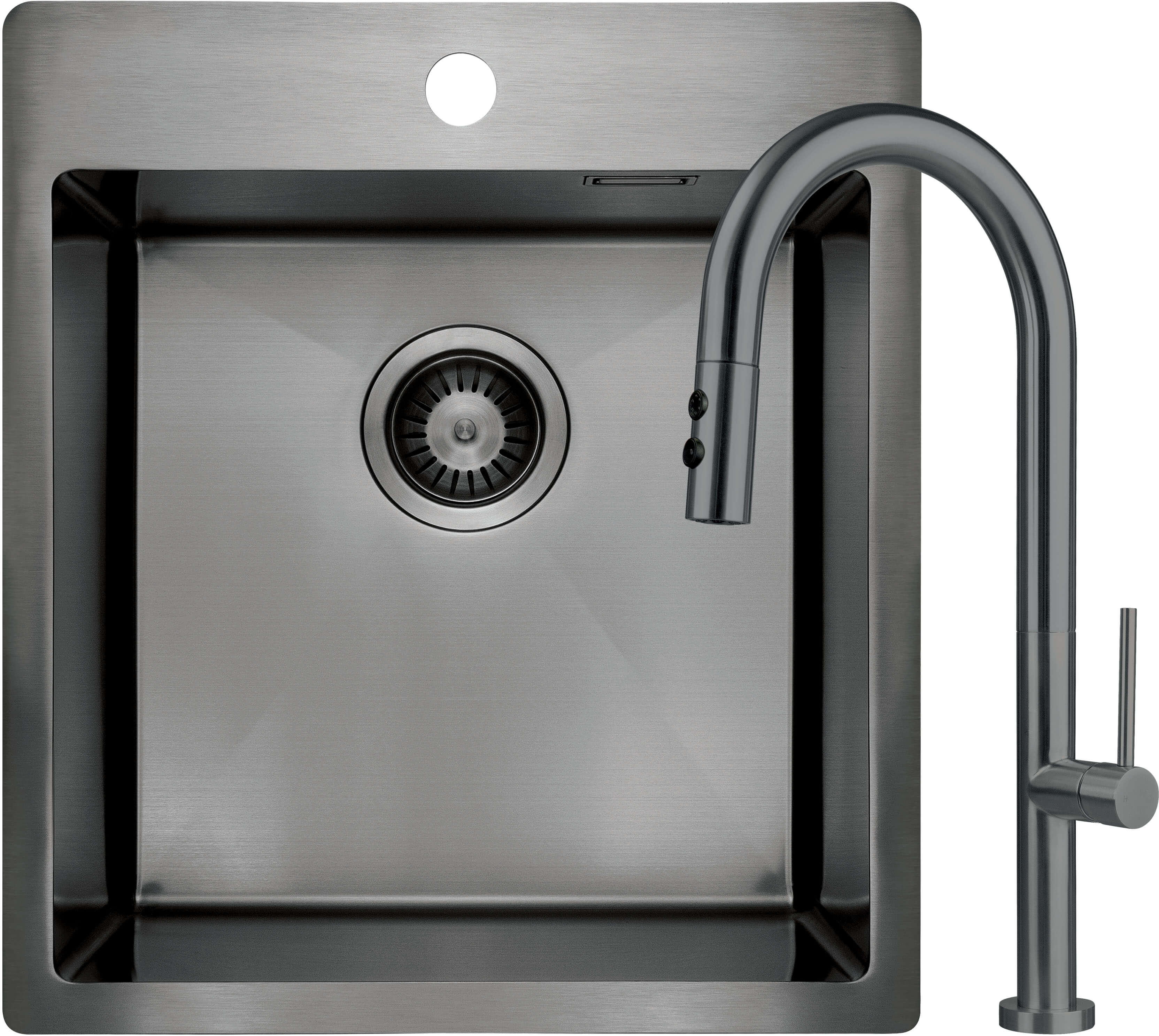 Deante Olfato Precious évier avec mitigeur graphite/graphite ZPO_AD10A