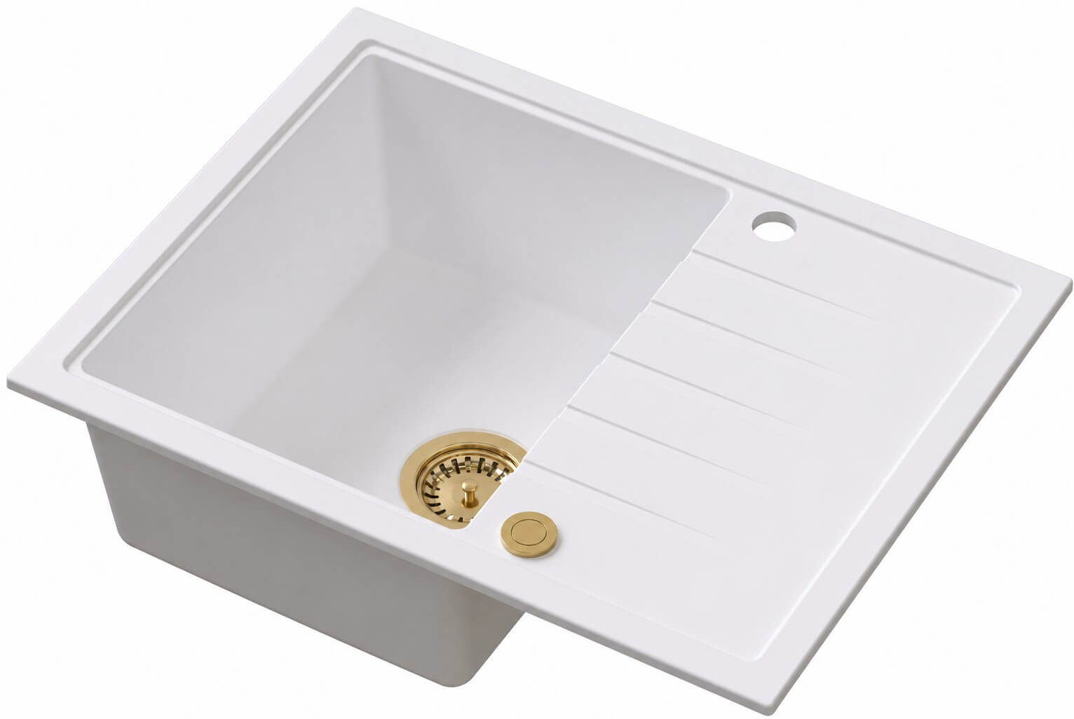 Ruvetti Axel évier en granit 65x50 cm blanc 3001AX_WH120_W-PVDCH