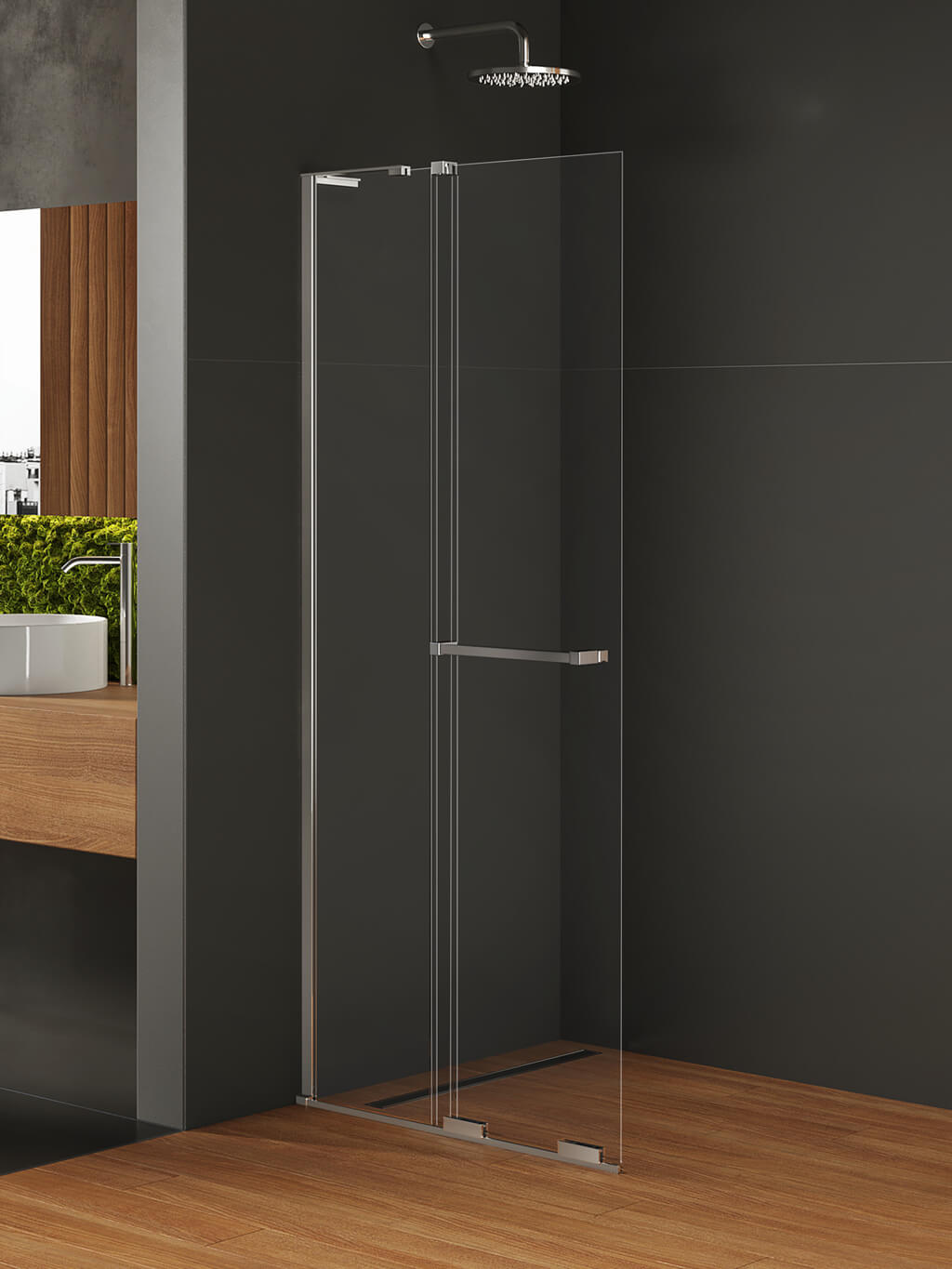 New Trendy Smart paroi de douche walk-in 120 cm chrome brillant/verre transparent EXK-6625-WL