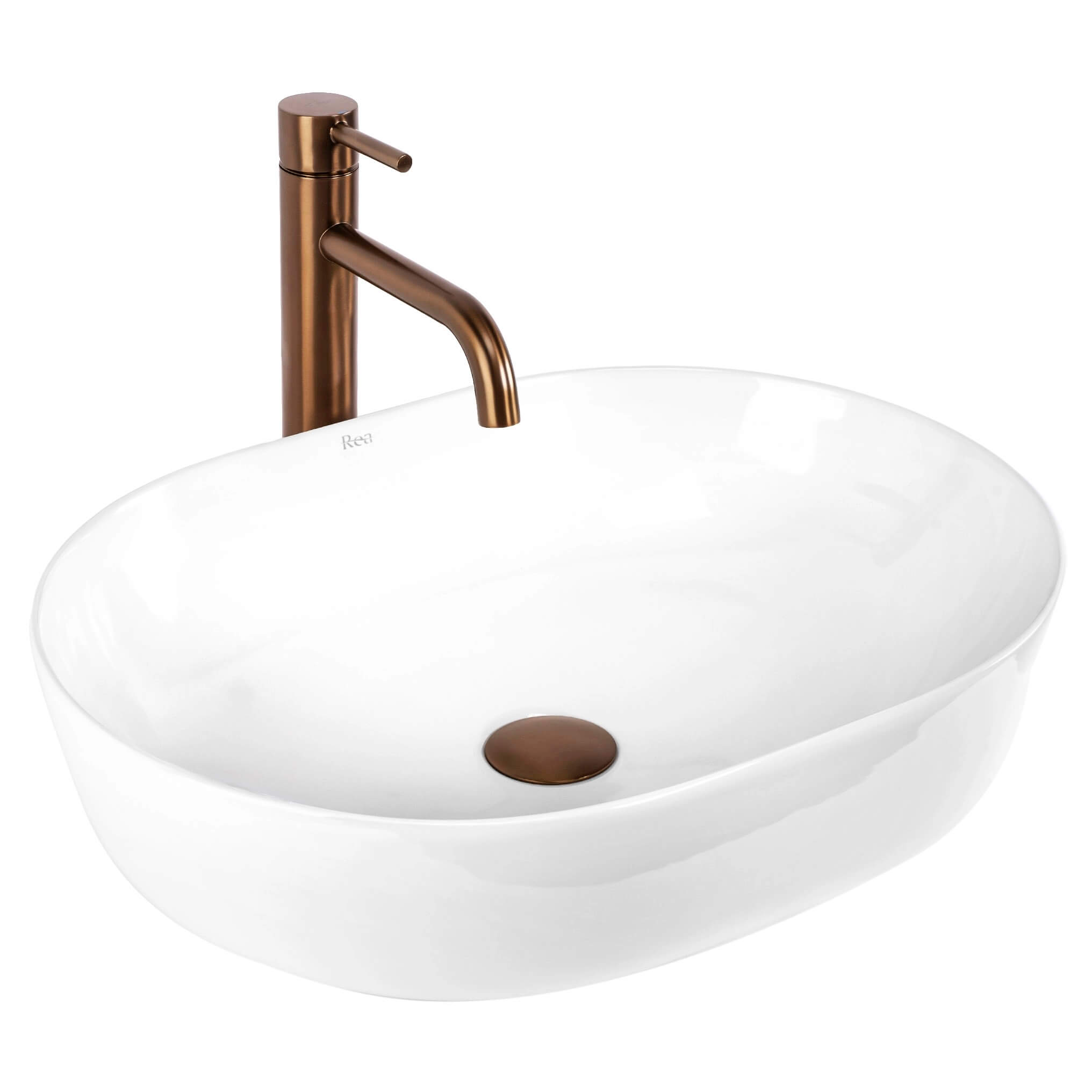 Rea Cleo lavabo 50x35 cm ovale à poser blanc brillant REA-U7881