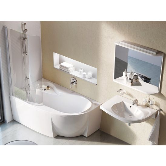 Set baignoire d’angle Ravak Rosa 95 C551000000, siphon de baignoire Ravak X01305, GPX2240140