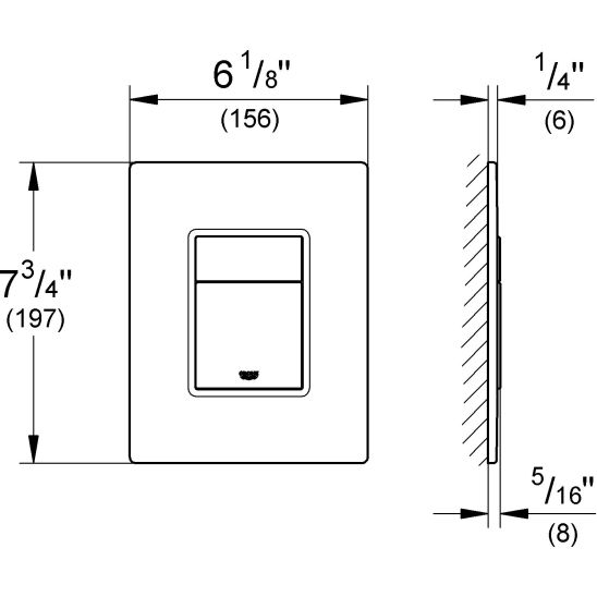 Set bouton de chasse d'eau Grohe Skate 38845KS0, châssis encastré Grohe Rapid SL 38539001