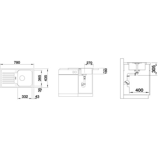 Set évier en granit Blanco Favos Mini 518186, mitigeur de cuisine Hagser Emma HGR40000035