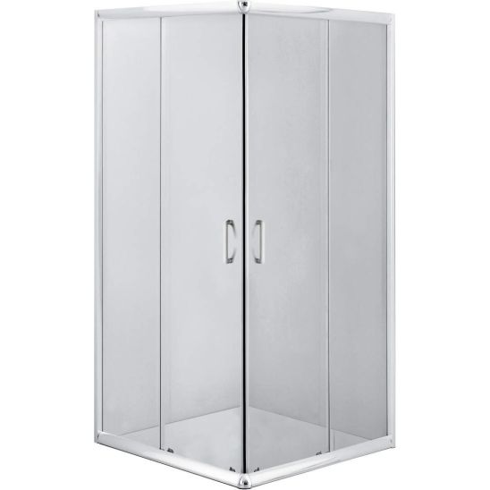 Set cabine de douche Deante Funkia KYC_042K, receveur de douche carré Deante Corner KTC_042B, NHC_025C