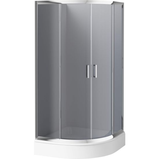 Set cabine de douche Deante Funkia KYP_451K, receveur de douche semi-circulaire Deante Standard New KTA_053B