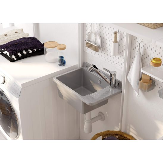 Set mitigeur de cuisine Deante Narcyz BDN_071M, évier en acier inoxydable Deante Techno ZMU_0100