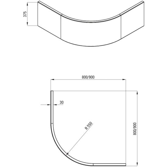Set cabine de douche Deante Funkia KYP_653K, receveur de douche semi-circulaire Deante Deep KTD_041B, KTD_041O, NHC_025C