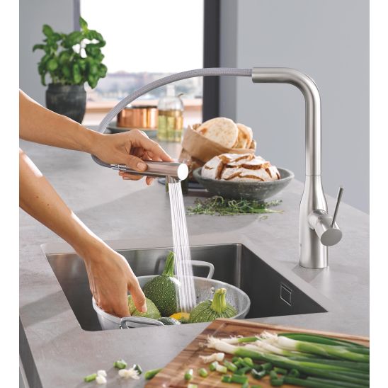 Set mitigeur de cuisine Grohe Essence 30270DC0, évier en granit Grohe K700 31653AP0, 40535DC0