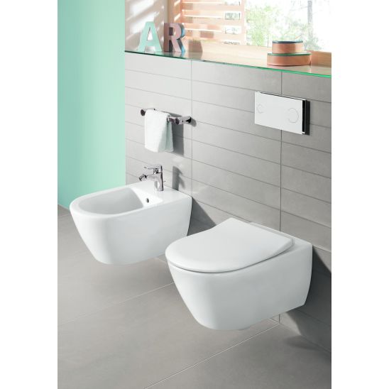 Set ensemble Combi-Pack avec abattant Villeroy & Boch Subway 2.0 5614R2R1, châssis encastré Villeroy & Boch ViConnect 92242700, 92249061