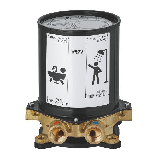 Set mitigeur bain-douche Grohe Plus 23846003, élément de montage au sol Grohe 45984001