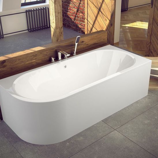 Set baignoire d’angle Besco Avita #WAV-150-NP, habillage de baignoire Besco Avita OAV-150-NS