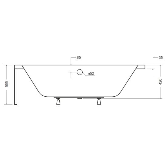 Set baignoire d’angle Besco Avita #WAV-150-NL, habillage de baignoire Besco Avita OAV-150-NS