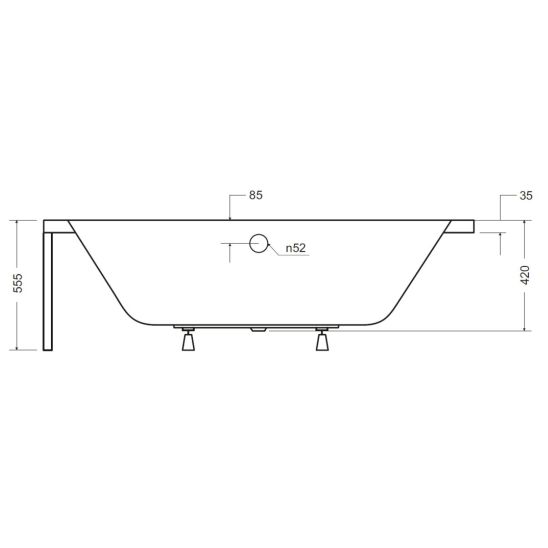 Set baignoire d’angle Besco Avita #WAV-170-NL, habillage de baignoire Besco Avita OAV-170-NS