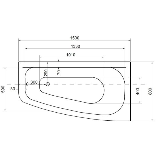 Set baignoire d’angle Besco Luna #WAL-150-NP, habillage de baignoire Besco Luna OAL-150-NP