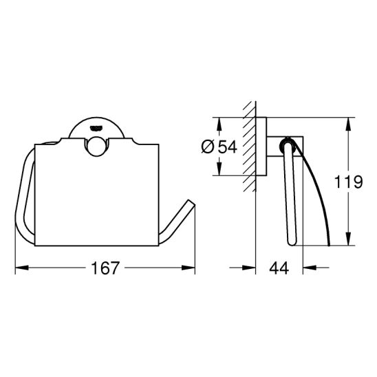 Set brosse WC Grohe Essentials 40374A01, porte-papier toilette Grohe Essentials 40367A01, 40369A01, 40365A01, 40394A01, 40364A01