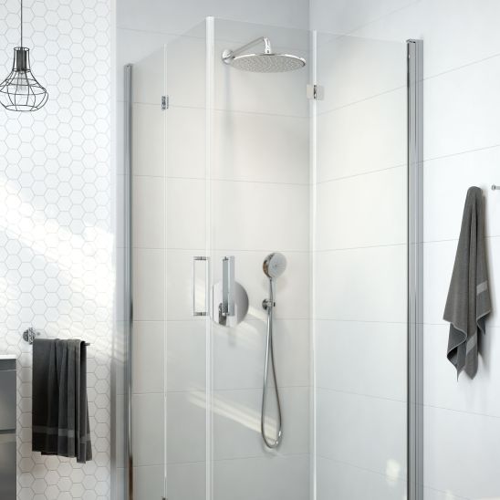 Set cabine de douche Oltens Byske 20001100, receveur de douche carré Oltens Superior 17002000