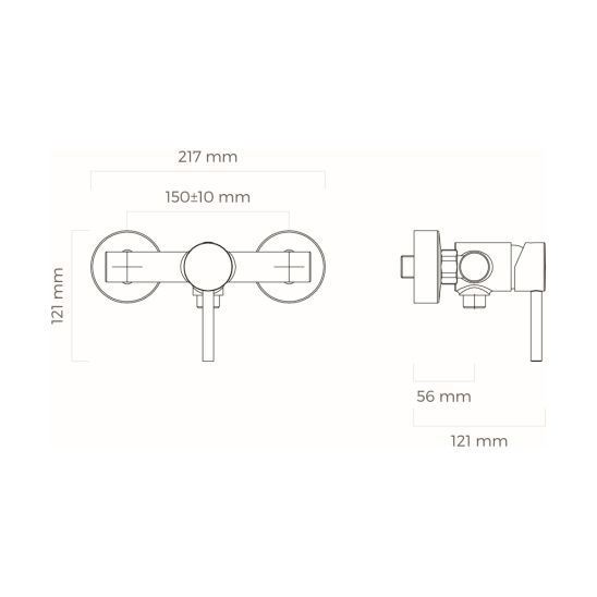 Set mitigeur de douche Oltens Molle 33000100, barre de douche Oltens Alling 37300100, 37101110, 37201100