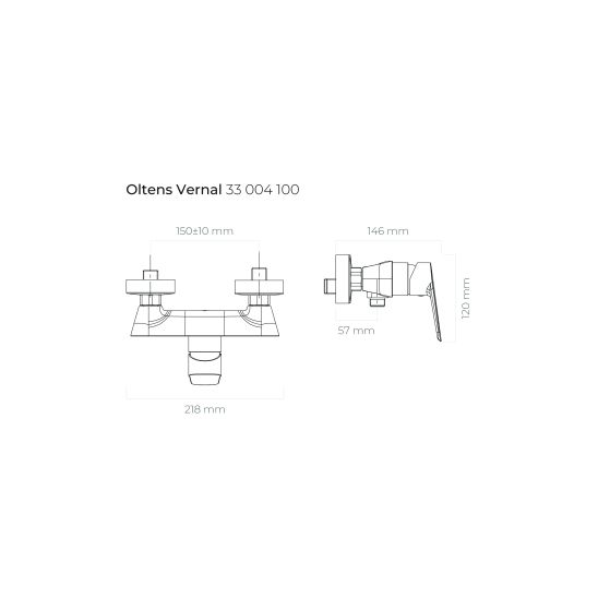 Set mitigeur de douche Oltens Vernal 33004100, barre de douche Oltens Alling 37300100, 37102110, 37201100