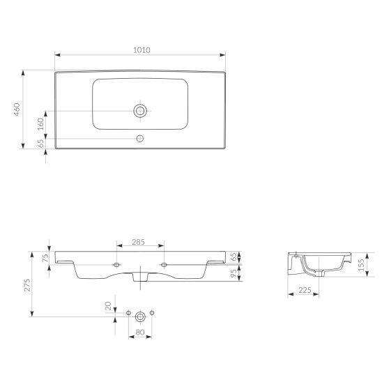 Cersanit Crea umywalka z szafką 100 cm zestaw meblowy biały S801-280