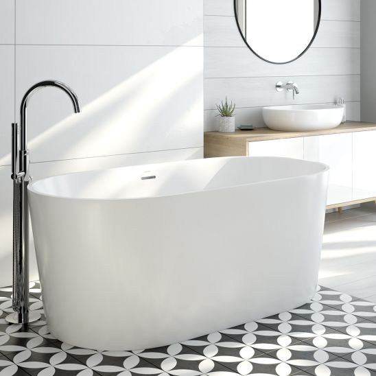 Set baignoire autoportante Oltens Inga 12007000, couvercle en liège Oltens 09002300